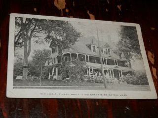 Great Barrington Ma - 1912 Postcard - Wainwright Hall Built 1766