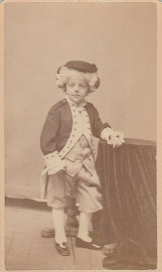 Newton Ma Marshall Cdv 1876 Centennial Celebration Colonial Outfit Boy White Wig