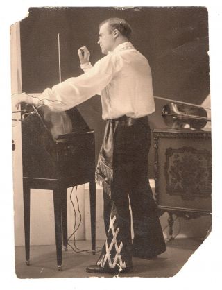 1930s Photo Musician In Elaborate Costume Playing A Theremin Electronic Music