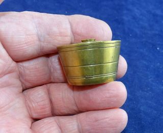 Lovely Complete Matching Set of 5 Antique Brass Cup Weights,  4 Troy oz Total 2