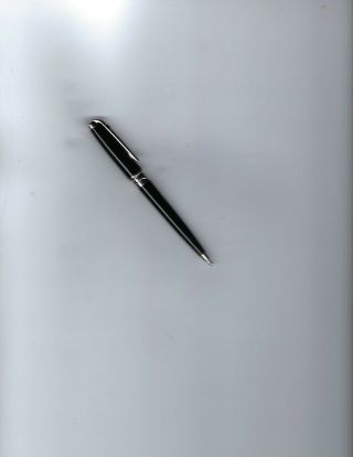 Vintage S.  T.  Dupont Black Lacquer & Palladium 4 1/4 " Twist Ball Point Pen