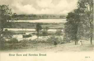 Pc Hoveton Broad And River Bure Nr Wroxham Norfolk Broads C1908