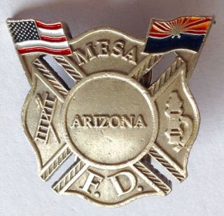 Mesa Arizona Fire Department Brigade Pin Badge Vintage Authentic Rare (d5)