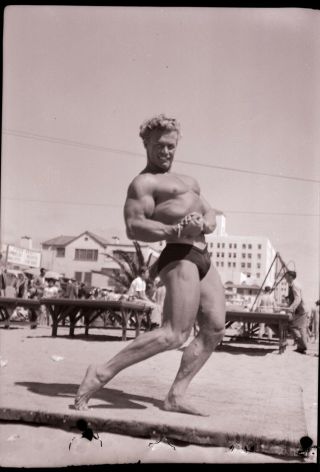 Vintage 1950s Bodybuilding Santa Monica California Negative 1