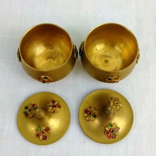 Vintage Brass Spice Set with Bowls and Tray 5