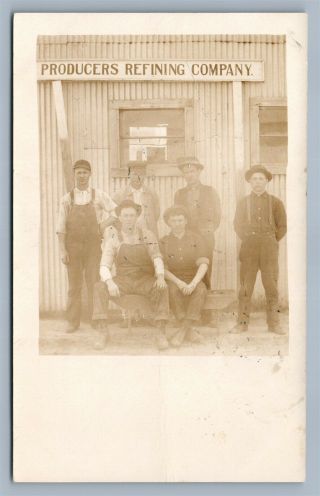 Gainesville Tx Producers Refining Company Vintage Real Photo Postcard Rppc