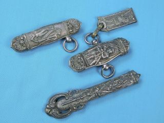 Antique Us Knights Sherwood Forest Kfs Fraternal Masonic Sword Scabbard Fittings