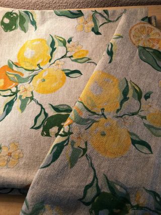 Set Of 2 Lemons Themed Weslyn Linens Tablecloths Classic San Francisco