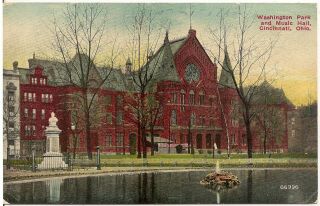 Washington Park And Music Hall In Cincinnati Oh Postcard 1912
