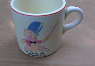 1937 Porky Pig The Bandmaster Schlesinger Edwin Knowles Coffee Tea Cup Mug Fair,