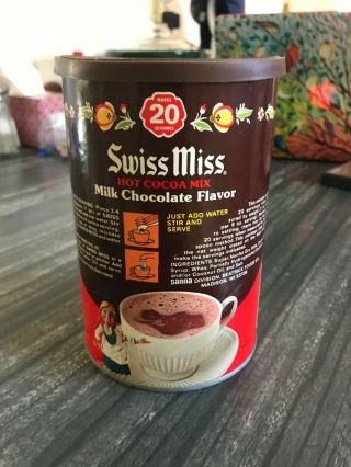 Vintage Swiss Miss Hot Cocoa Container with Claymation Doll on Package - 1976 4