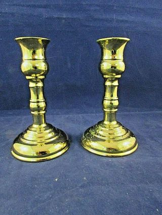 THREE VIRGINIA METALCRAFTERS CAST BRASS CANDLE HOLDERS 4