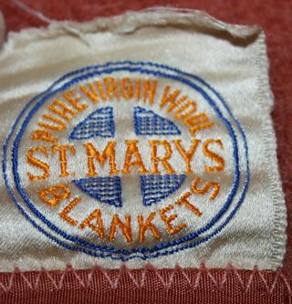 Vintage St Mary ' s 100 Virgin Wool Blanket 6