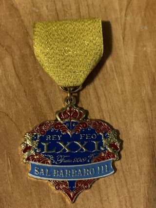 2019 Official King Rey Feo Lxxi Sal Barbaro San Antonio Fiesta Medal