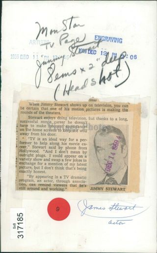 1959 James Jimmy Stewart Military Officer Film Celebrity Star Actor Photo 5X8 2