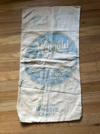 Wingold 50 Lb.  Cotton Flour Sack Bay State Milling Co.  Winona Mn -