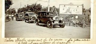 China - Shanghai,  Official Cars At A Revue - Tobacco Advertising Real Photo 11x6cm