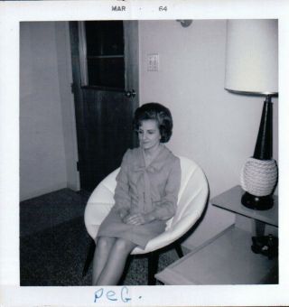 Vintage Women With Big Hair In Mod Chair Photo Snapshot 1964