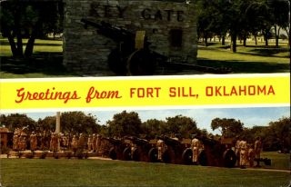 Greetings From Fort Sill Oklahoma Us Army Artillery Guns Salute To Colors 1960s