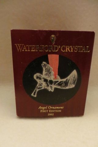 Waterford Irish Lead Crystal 2002 Angel Ornament - First Edition - Marked - Mib