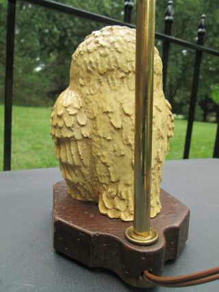 Vintage Spotted Owl Lamp Resin Composite Sculpture Figurine Accent Table Light 3
