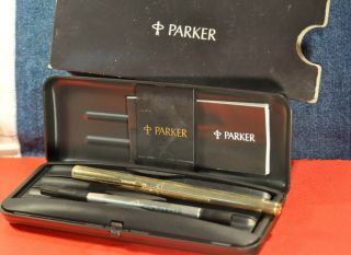" Parker " Arrow Gt Rolled Gold Version Rolerball Pen 1982 