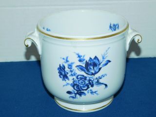 Richard Ginori Planter Cachepot White Blue Detail Gold Accents Made In Italy