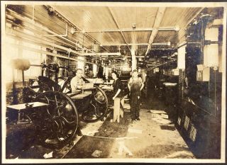Chattanooga Tennessee Printing Studio Print Company Worker Machine Antique Photo