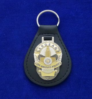 Lapd " Skull " Sergeant Leather Key Ring