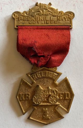 Rochelle Fire Dept Delegate Badge York Firemans Assoc.  Convention 1896