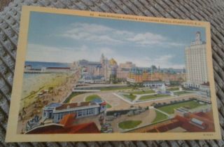 Linen Postcard Marlborough,  Blenheim And Claridge Hotels Atlantic City N.  J.