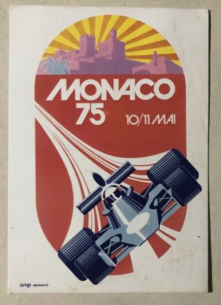 Monaco ‘75 Reflets De La Cote D’azur Grand Prix Monaco Monte Carlo Postcard Rare