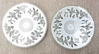 Vintage Glass Ceiling Light Cover 12.  5 " Floral Pattern Frosted Round Set Of 2