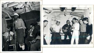 1940s Us Coast Guard Uscgc Bibb Wpc - 31 Cutter Ship Band Musicians Guitar Photos