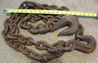 Vintage Farm Tractor Log Chain 10 Ft.  With.  535 " X 2 1/2 " X 1 3/4 " Links - Heavy