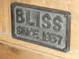 OLD BLISS MACHINE TOOLS SINCE 1857 ADVERTISING SIGN VINTAGE ANTIQUE 3