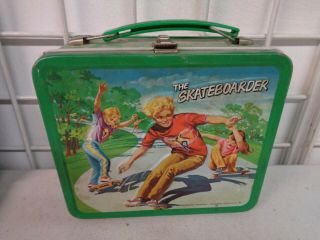 Vintage Aladdin The Skateboarder Metal Lunchbox Only No Thermos