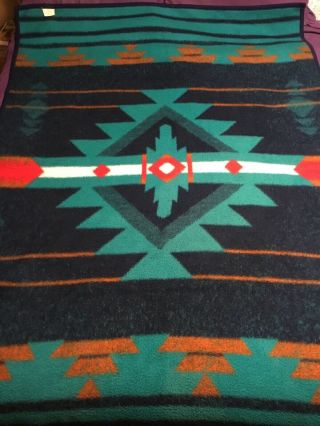 Biederlack Blanket Aztec Tribal Southwest Native American Print 54”x76”