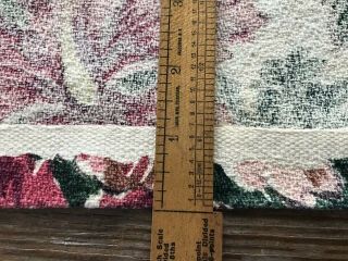 2 Vintage Barkcloth Fabric Panels 42X44 Hibiscus Trees Rosy Pinks Greens Cream 6