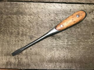 Antique Perfect Handle Style Wood Handle Screwdriver,  9 " X 1/4 " - Vintage