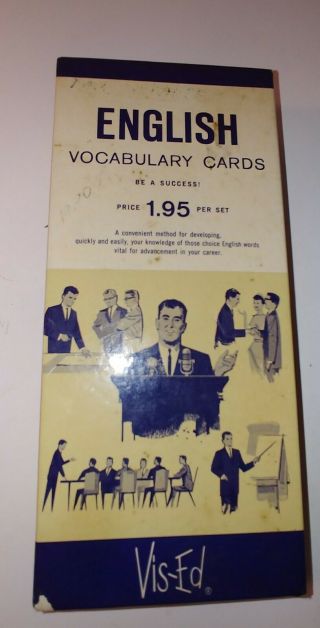 Vintage Vis - Ed English Vocabulary Cards 1000 Flash Cards Visual Education 1962