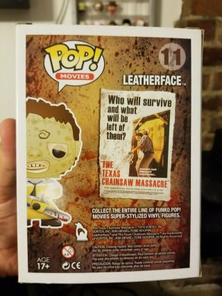 Funko Pop Movies 11 Leatherface VAULTED Texas Chainsaw Massacre in Protector 4