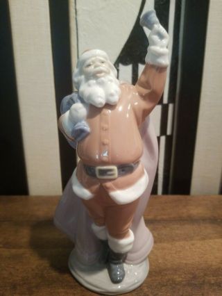 Lladro Figurine 6500 Jolly Santa Retired Santa Ringing Bell