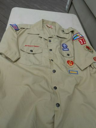 Adults Boy Scout Shirt With Patches Size Xl