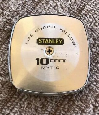Vintage Stanley Myt10 Life Guard Yellow 10 Foot Pocket Size Slim Tape Measure