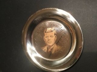 Rare President John F Kennedy Sterling Silver Plate Ltd Ed W/24k Gold Inlay