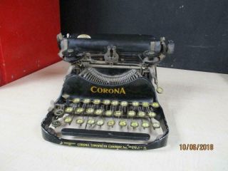 1917 Folding Portable Antique Corona No.  3 Typewriter
