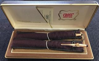 14k Gold Filled Cross Pen And Pencil Set 1501 Western Electric Retirement Set