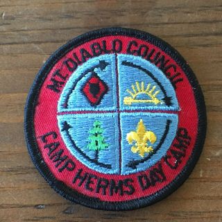 Vintage Bsa Boy Scouts Herms Day Camp Patch Mt.  Diablo Council 1970s/1980s