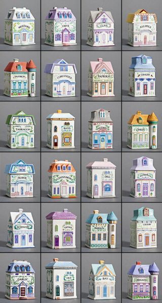 Lenox Spice Village Set Of 24 Porcelain Jars 1989 All Cond